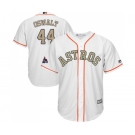 Youth Majestic Houston Astros #44 Roy Oswalt Authentic White 2018 Gold Program Cool Base MLB Jersey