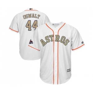 Youth Majestic Houston Astros #44 Roy Oswalt Authentic White 2018 Gold Program Cool Base MLB Jersey