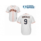 Youth Majestic Houston Astros #9 Marwin Gonzalez Replica White Home Cool Base MLB Jersey