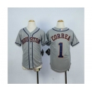 youth mlb jerseys houston astros #1 correa grey