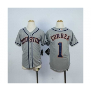 youth mlb jerseys houston astros #1 correa grey