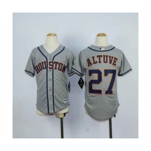 youth mlb jerseys houston astros #27 altuve grey