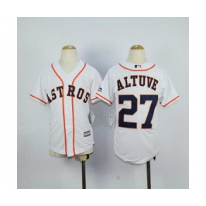 youth mlb jerseys houston astros #27 altuve white