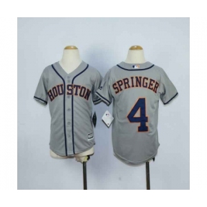 youth mlb jerseys houston astros #4 springer grey