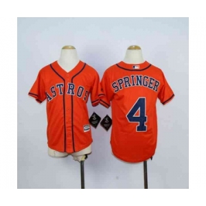 youth mlb jerseys houston astros #4 springer orange