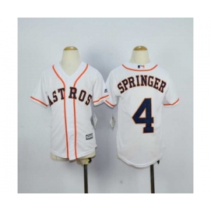 youth mlb jerseys houston astros #4 springer white