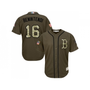 Youth Boston Red Sox #16 Andrew Benintendi Green Salute to Service Stitched MLB Jersey