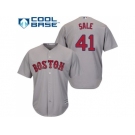 Youth Boston Red Sox #41 Chris Sale Grey Cool Base Stitched MLB Jersey