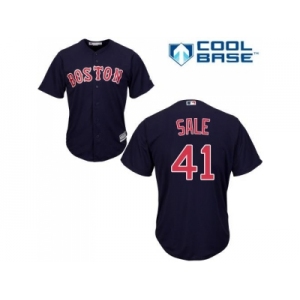 Youth Boston Red Sox #41 Chris Sale Navy Blue Cool Base Stitched MLB Jersey