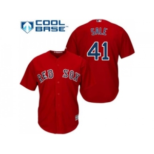 Youth Boston Red Sox #41 Chris Sale Red Cool Base Stitched MLB Jersey