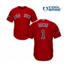 Youth Majestic Boston Red Sox #1 Bobby Doerr Authentic Red Alternate Home Cool Base 2018 World Series Champions MLB Jersey