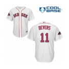 Youth Majestic Boston Red Sox #11 Rafael Devers Authentic White Home Cool Base 2018 World Series Champions MLB Jersey