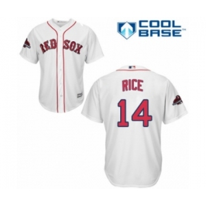 Youth Majestic Boston Red Sox #14 Jim Rice Authentic White Home Cool Base 2018 World Series Champions MLB Jersey