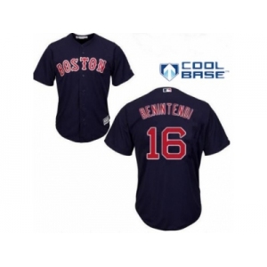 Youth Majestic Boston Red Sox #16 Andrew Benintendi Authentic Navy Blue Alternate Road Cool Base MLB Jersey