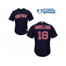 Youth Majestic Boston Red Sox #18 Mitch Moreland Authentic Navy Blue Alternate Road Cool Base MLB Jersey