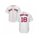 Youth Majestic Boston Red Sox #18 Mitch Moreland Authentic White Home Cool Base MLB Jersey