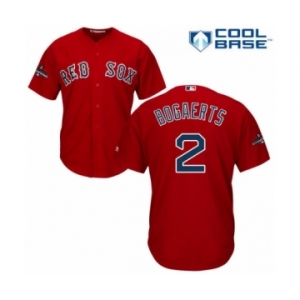Youth Majestic Boston Red Sox #2 Xander Bogaerts Authentic Red Alternate Home Cool Base 2018 World Series Champions MLB Jersey