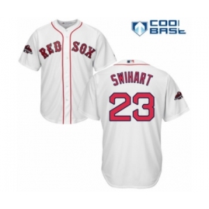 Youth Majestic Boston Red Sox #23 Blake Swihart Authentic White Home Cool Base 2018 World Series Champions MLB Jersey