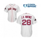 Youth Majestic Boston Red Sox #28 J. D. Martinez Authentic White Home Cool Base 2018 World Series Champions MLB Jersey