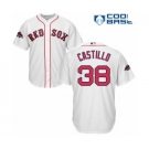 Youth Majestic Boston Red Sox #38 Rusney Castillo Authentic White Home Cool Base 2018 World Series Champions MLB Jersey