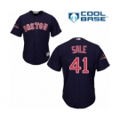 Youth Majestic Boston Red Sox #41 Chris Sale Authentic Navy Blue Alternate Road Cool Base 2018 World Series Champions MLB Jersey