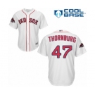 Youth Majestic Boston Red Sox #47 Tyler Thornburg Authentic White Home Cool Base 2018 World Series Champions MLB Jersey