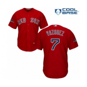 Youth Majestic Boston Red Sox #7 Christian Vazquez Authentic Red Alternate Home Cool Base 2018 World Series Champions MLB Jersey