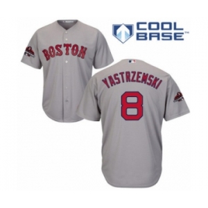 Youth Majestic Boston Red Sox #8 Carl Yastrzemski Authentic Grey Road Cool Base 2018 World Series Champions MLB Jersey