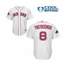 Youth Majestic Boston Red Sox #8 Carl Yastrzemski Authentic White Home Cool Base 2018 World Series Champions MLB Jersey