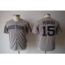 youth mlb jerseys boston red sox #15 pedroia grey