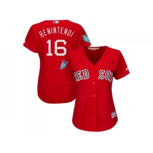 Women Boston Red Sox #16 Andrew Benintendi Majestic Scarlet 2018 Spring Training Cool Base Player Jersey