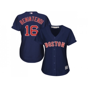 Women Boston Red Sox #16 Andrew Benintendi Navy Blue Alternate Stitched MLB Jersey