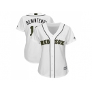 Women Boston Red Sox #16 Andrew Benintendi White 2018 Memorial Day Cool Base Stitched MLB Jersey