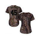 Women Boston Red Sox #45 Pedro Martinez Camo Realtree Collection Cool Base Stitched MLB Jersey