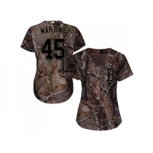 Women Boston Red Sox #45 Pedro Martinez Camo Realtree Collection Cool Base Stitched MLB Jersey
