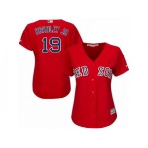 Women Majestic Boston Red Sox #19 Jackie Bradley Jr Authentic Red Alternate Home MLB Jersey
