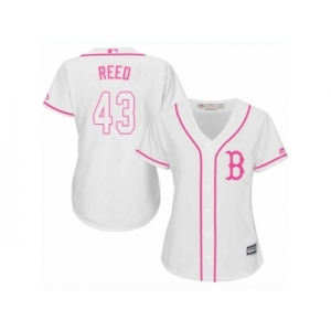 Women Majestic Boston Red Sox #43 Addison Reed Replica White Fashion MLB Jersey