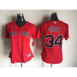 Women's Boston Red Sox #34 David Ortiz Majestic Red Cool Base Player Jersey
