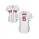 Women's Boston Red Sox #5 Allen Craig White Home Stitched MLB Jersey