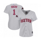 Women's Majestic Boston Red Sox #1 Bobby Doerr Authentic Grey Road 2018 World Series Champions MLB Jersey