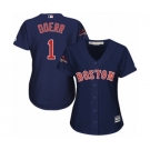 Women's Majestic Boston Red Sox #1 Bobby Doerr Authentic Navy Blue Alternate Road 2018 World Series Champions MLB Jersey
