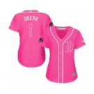 Women's Majestic Boston Red Sox #1 Bobby Doerr Authentic Pink Fashion 2018 World Series Champions MLB Jersey