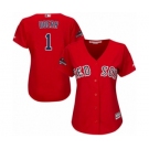 Women's Majestic Boston Red Sox #1 Bobby Doerr Authentic Red Alternate Home 2018 World Series Champions MLB Jersey