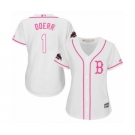 Women's Majestic Boston Red Sox #1 Bobby Doerr Authentic White Fashion 2018 World Series Champions MLB Jersey