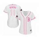 Women's Majestic Boston Red Sox #11 Rafael Devers Authentic White Fashion 2018 World Series Champions MLB Jersey