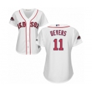 Women's Majestic Boston Red Sox #11 Rafael Devers Authentic White Home 2018 World Series Champions MLB Jersey