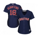 Women's Majestic Boston Red Sox #16 Andrew Benintendi Authentic Navy Blue Alternate Road 2018 World Series Champions MLB Jersey