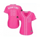 Women's Majestic Boston Red Sox #16 Andrew Benintendi Authentic Pink Fashion 2018 World Series Champions MLB Jersey