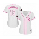 Women's Majestic Boston Red Sox #16 Andrew Benintendi Authentic White Fashion 2018 World Series Champions MLB Jersey