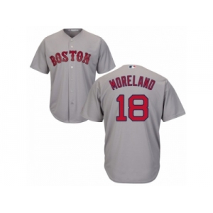 Women's Majestic Boston Red Sox #18 Mitch Moreland Authentic Grey Road MLB Jersey